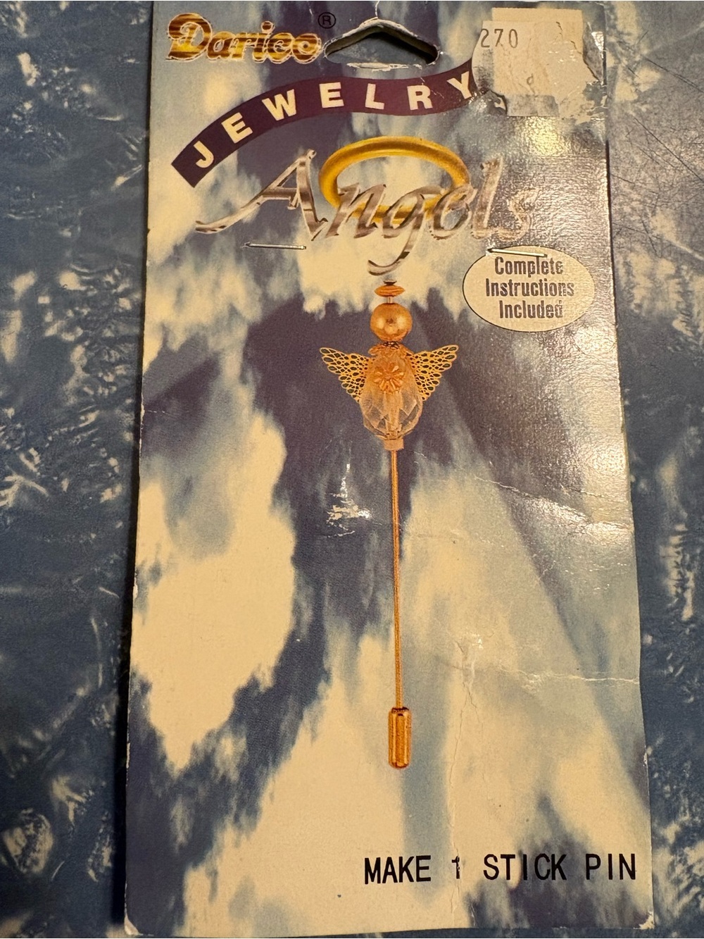 Vintage Darice Jewelry Angels Gold Stick Pin Kit